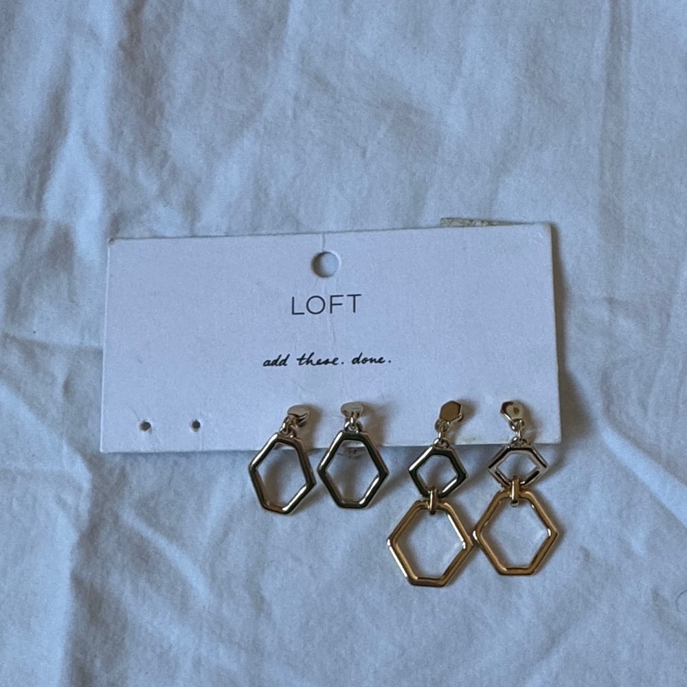 LOFT Hexagon Earrings Set